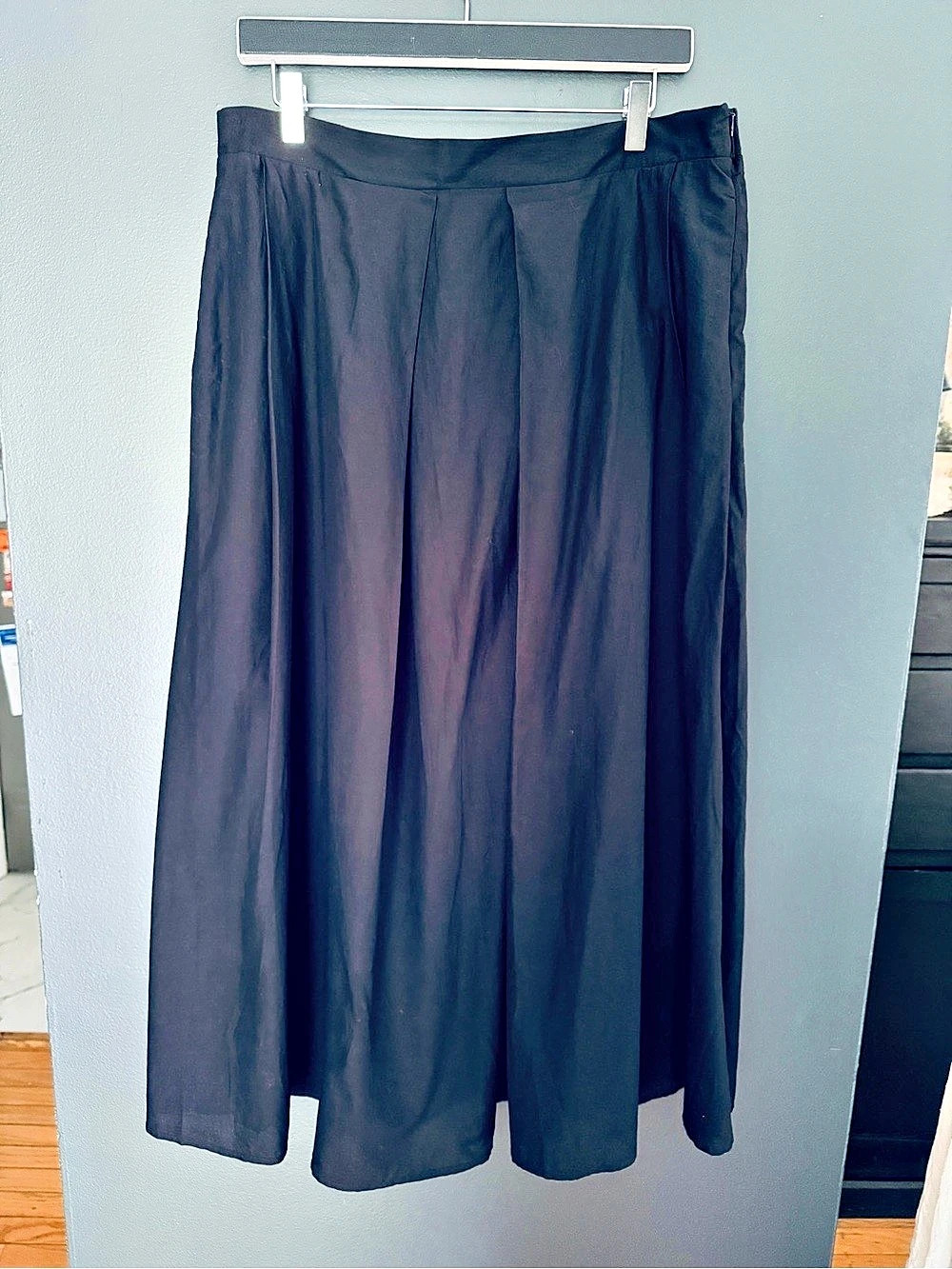 DKNY Maxi Pleated Cotton Midi Skirt NWOT